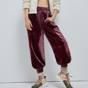 Anthropologie Gloria Velvet Joggers NWT